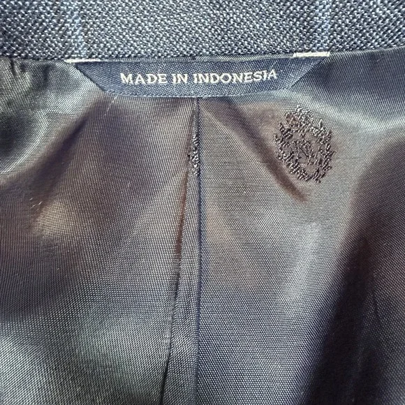 Ralph Ralph Lauren Sport Coat 50L Blue Windowpane Plaid Wool Blend EUC - Picture 5 of 7